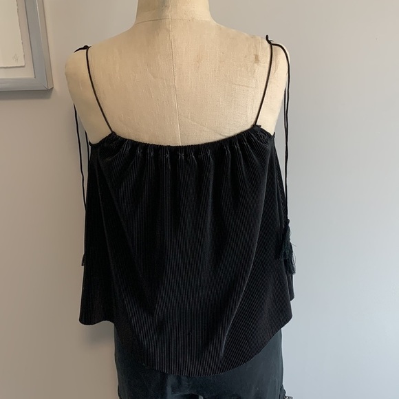 Artistix Tassel Strap Tank Top Black XSmall Ribbed - Picture 4 of 6